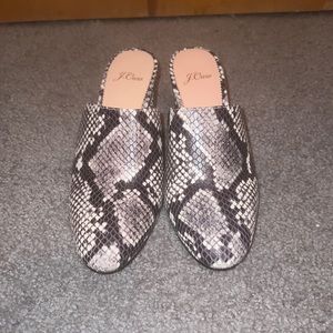 Snakeskin Mules
